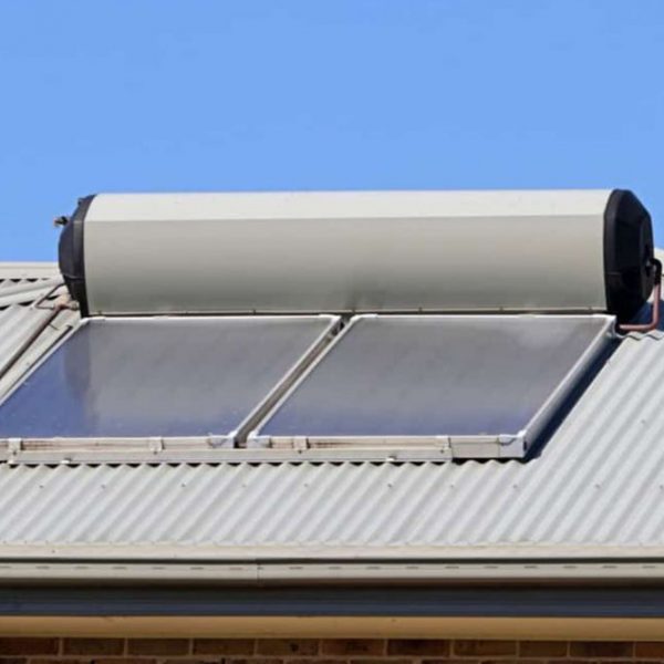 Solar hot water heater on a roof — Electrician Near Me in Buderim, QLD