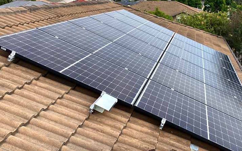 Solar Panels on a roof on the Sunshine Coast