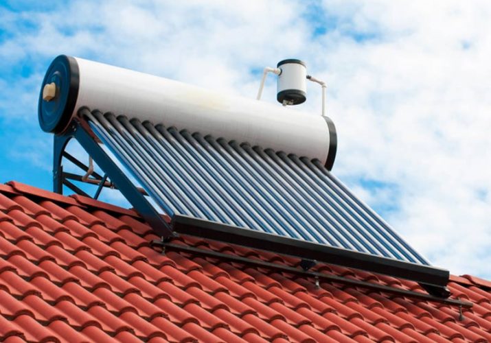 Solar water heater on roof top — Solar Panels in Sunshine Coast, QLD